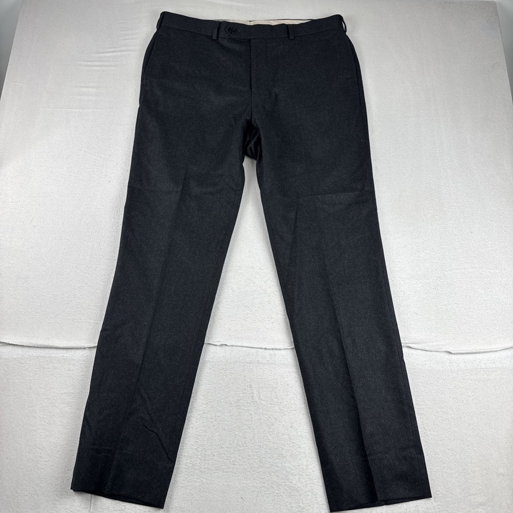 Brooks Brothers Regent Vitale Barberis Canonico Dark Gray Dress Pants fits 34*32